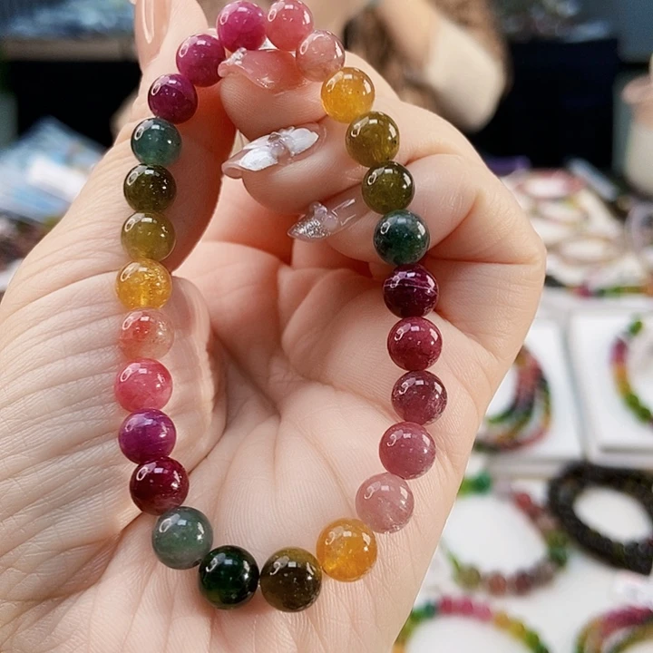 碧玺手链未镶嵌G2411单圈微色差发一