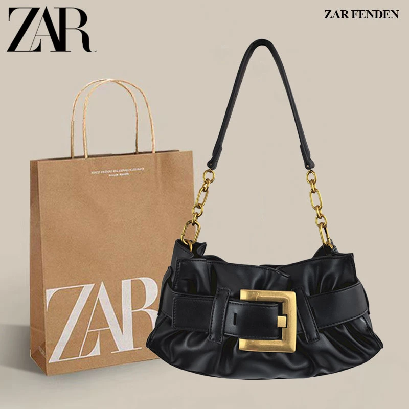 ZAR FENDEN假日香颂 软皮褶皱托特包女2025新款单肩包腋下大容量