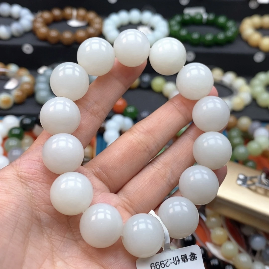 和田玉未镶嵌手串L卡16
