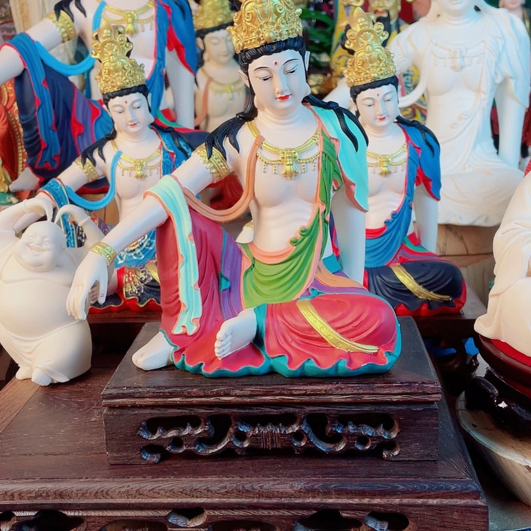 我***子石材自在观音摆件20