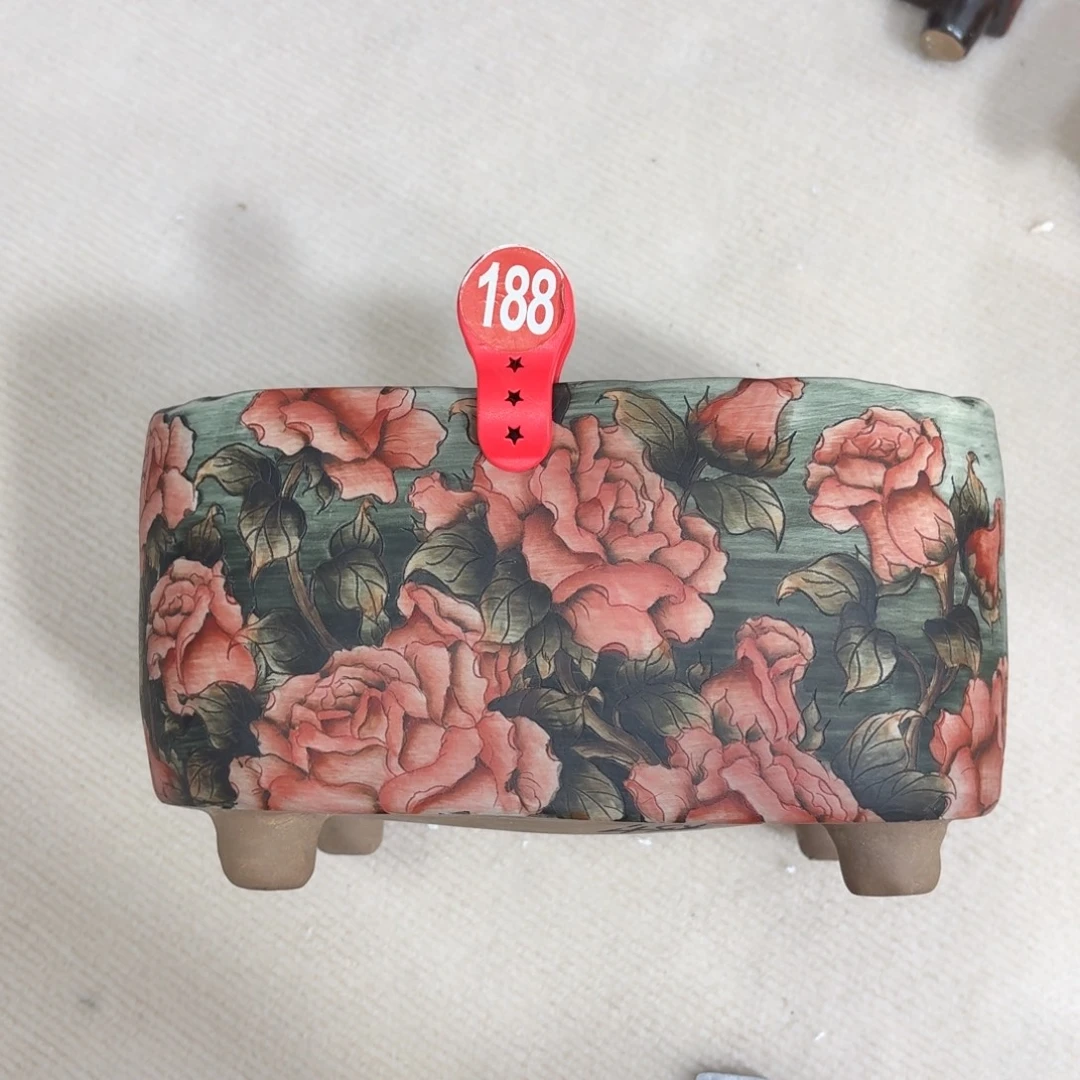 钢***蕾紫砂花盆陶瓷多肉花盆瑕疵