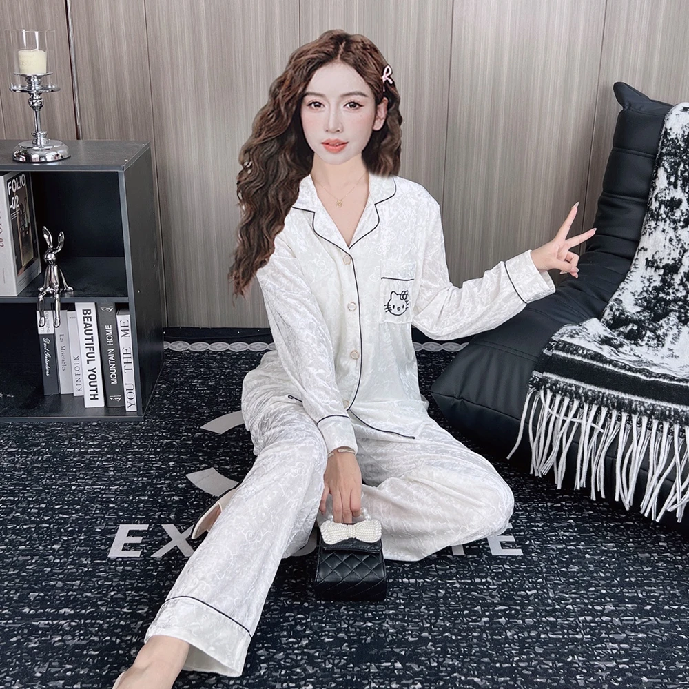 2025年新款金丝绒睡衣女小香风春秋季长袖套装秋冬家居服可外穿