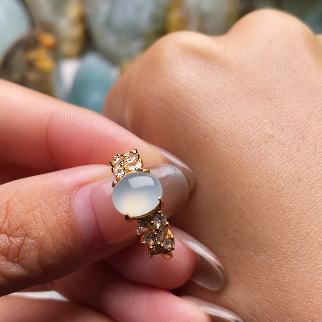 银S925镶嵌定制翡翠大*子镶嵌费