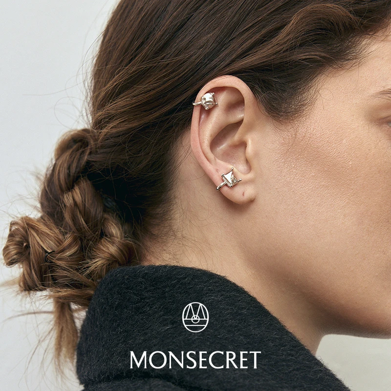 铜合金耳饰 MONSECRET PURE 同频方圆耳夹