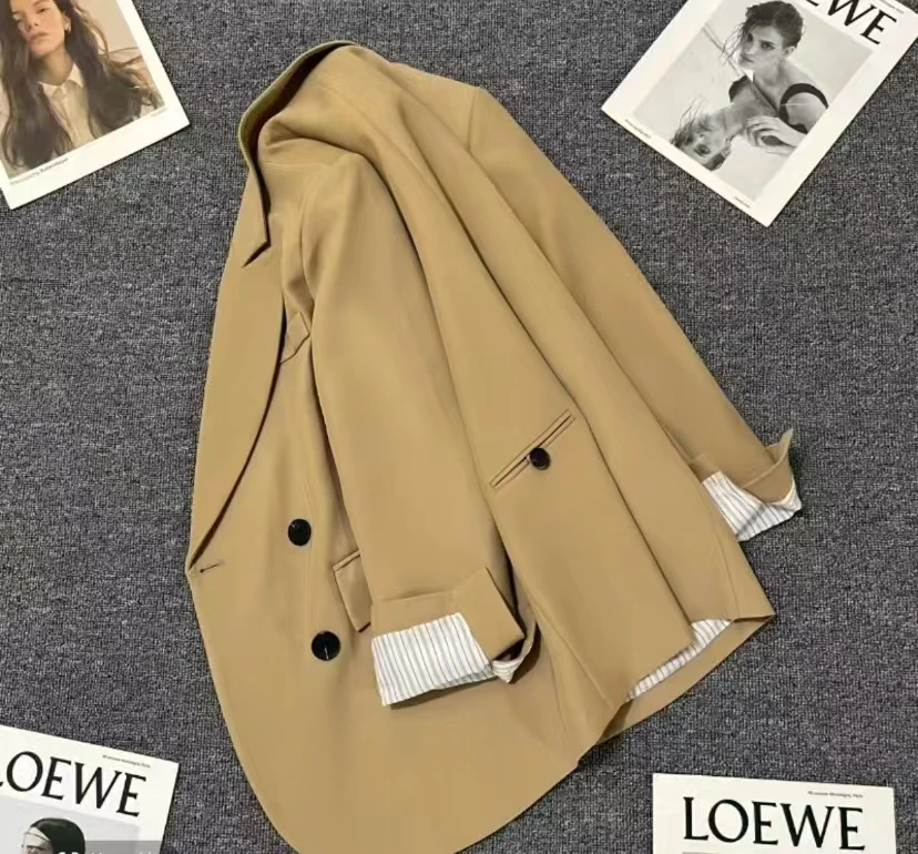 双排扣西装外套女2025春新款休闲气质百搭小个子西服上衣外套女