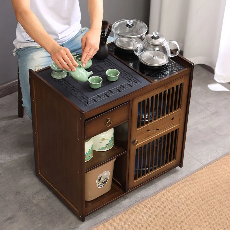 移动茶台车小茶桌茶吧机家用带轮茶几茶水柜功夫茶具套装烧水一体