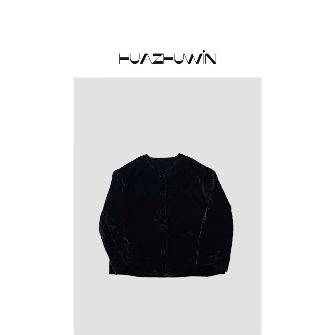 HZ-设计款定制丝绒宽松棉衣外套