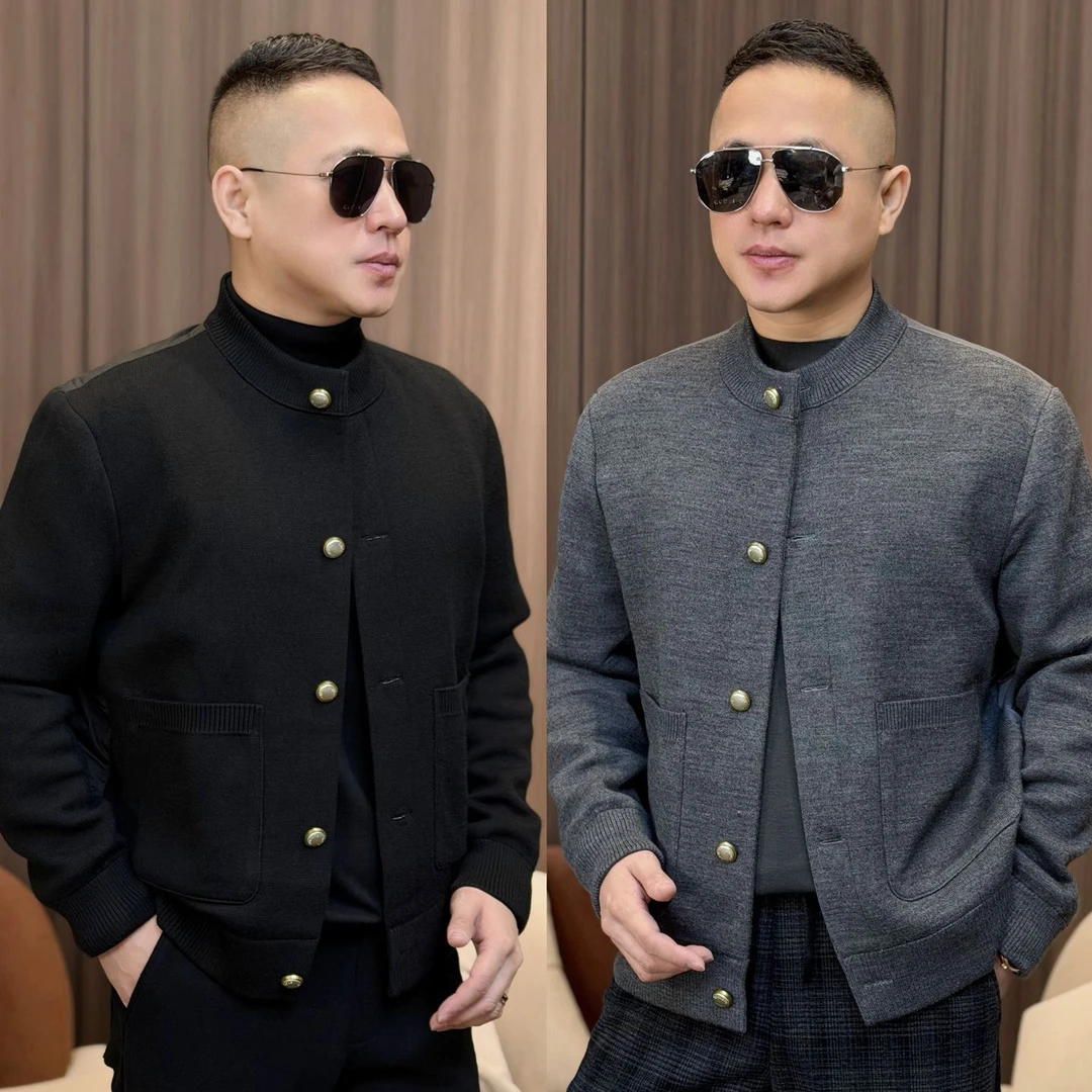 孙先生男装｜针织鹅绒服男士高级感珍珠扣 AB面羽绒服5878