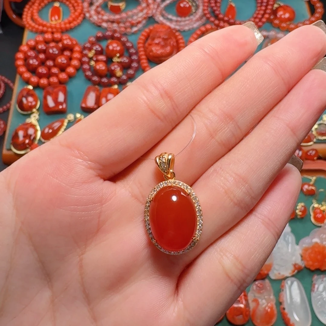 南红玛瑙南红银S925镶嵌