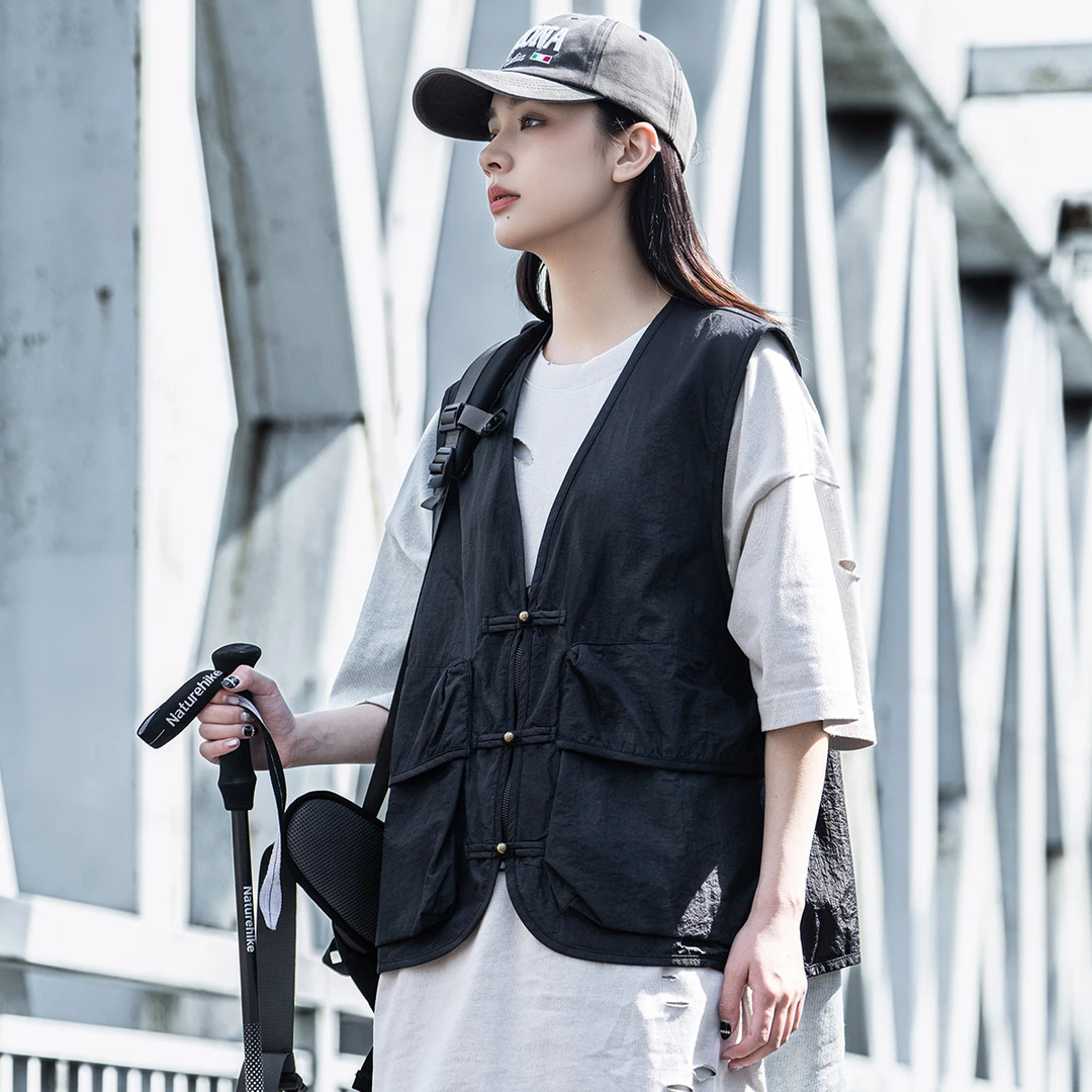 AOGZ夏季中国风盘扣马甲男女2025新款大口袋机能工装坎肩无袖外套