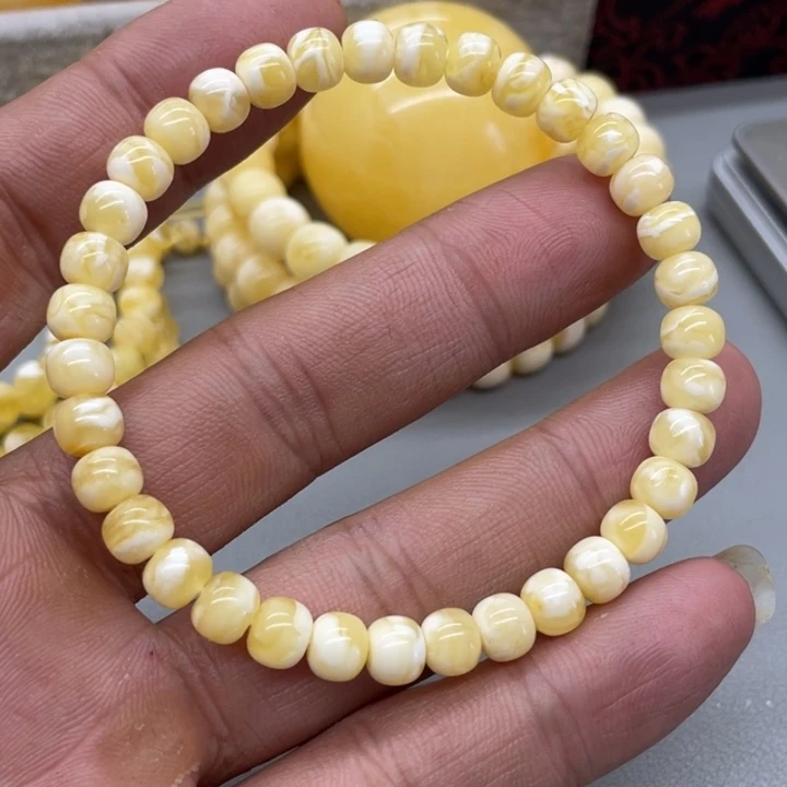 琥珀未镶嵌裸石手串