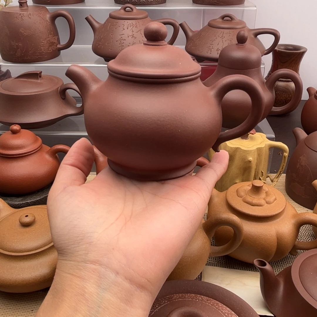 紫砂茶壶原矿紫泥高潘