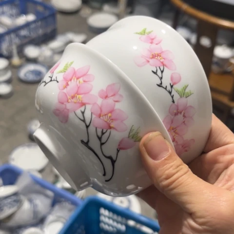 其他瓷4.5寸手绘碗两个