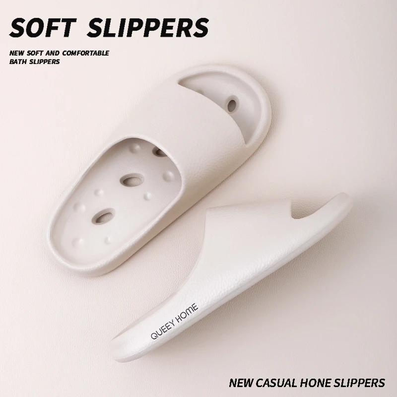 家居浴室系列┇新款高级感皮纹凉拖鞋女士夏季浴室洗澡漏水eva拖鞋