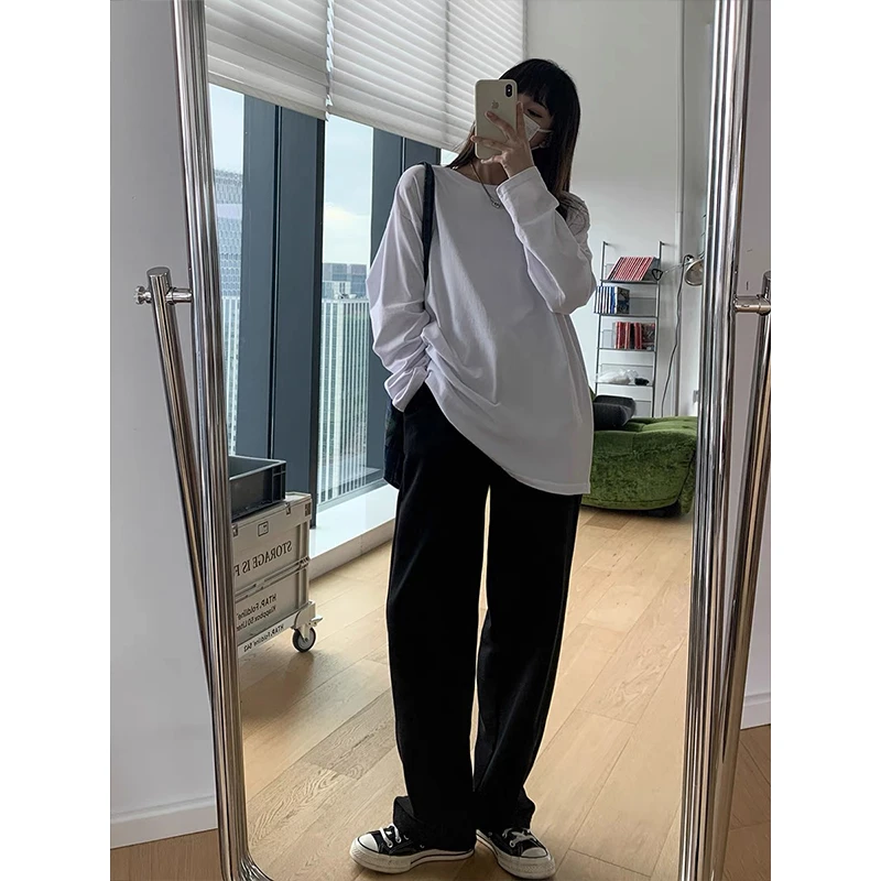 240克重磅纯色长袖T恤男女宽松百搭打底衫潮2025秋季原创宽松内搭
