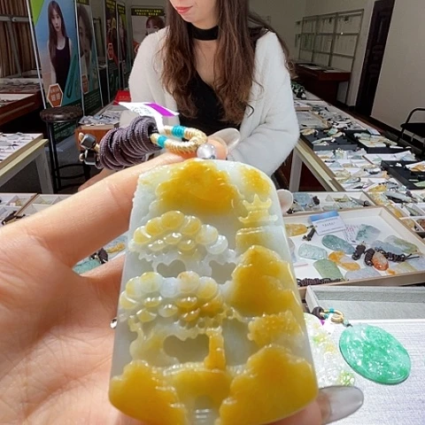 翡翠未镶嵌颈饰一个