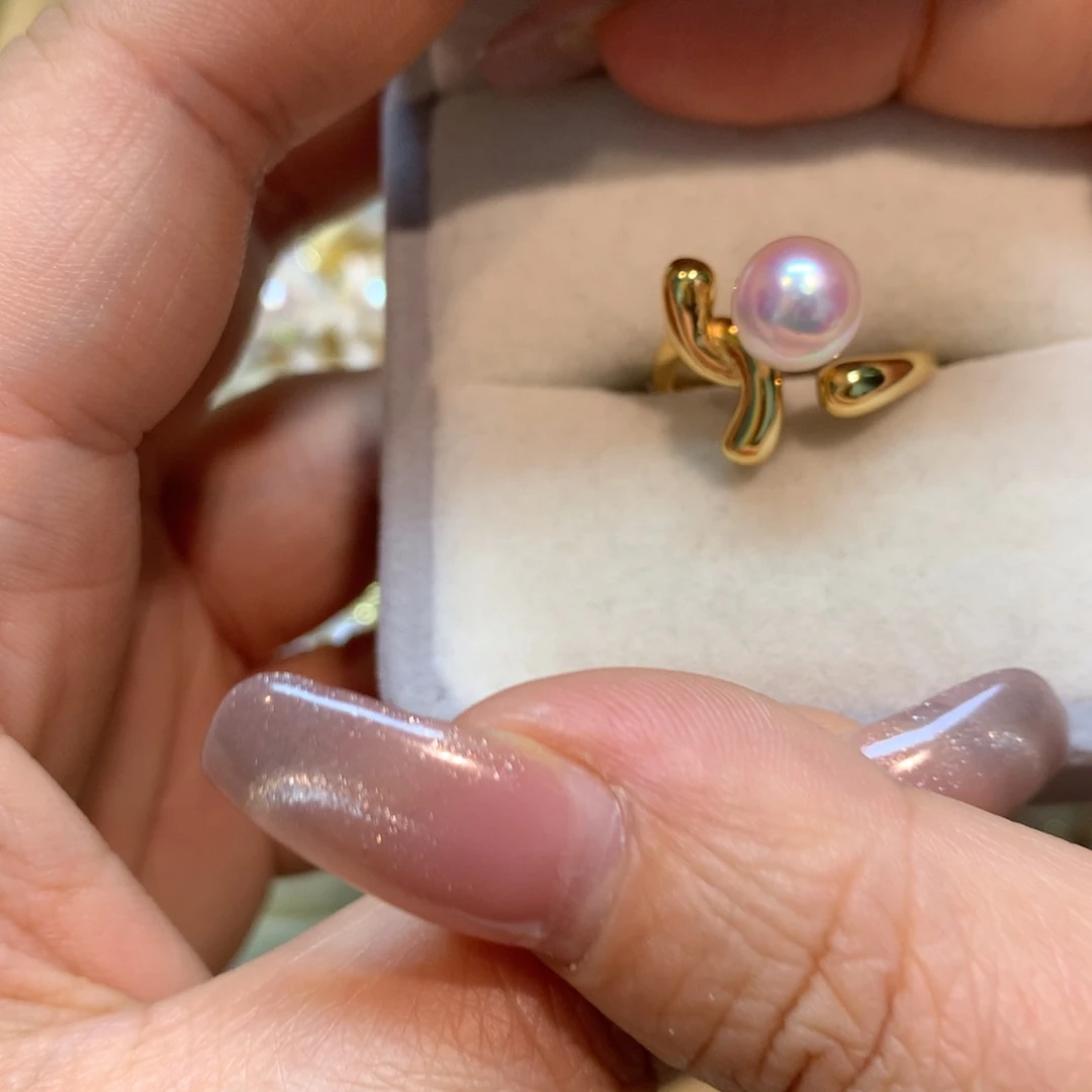 海水珍珠戒指银S925镶嵌