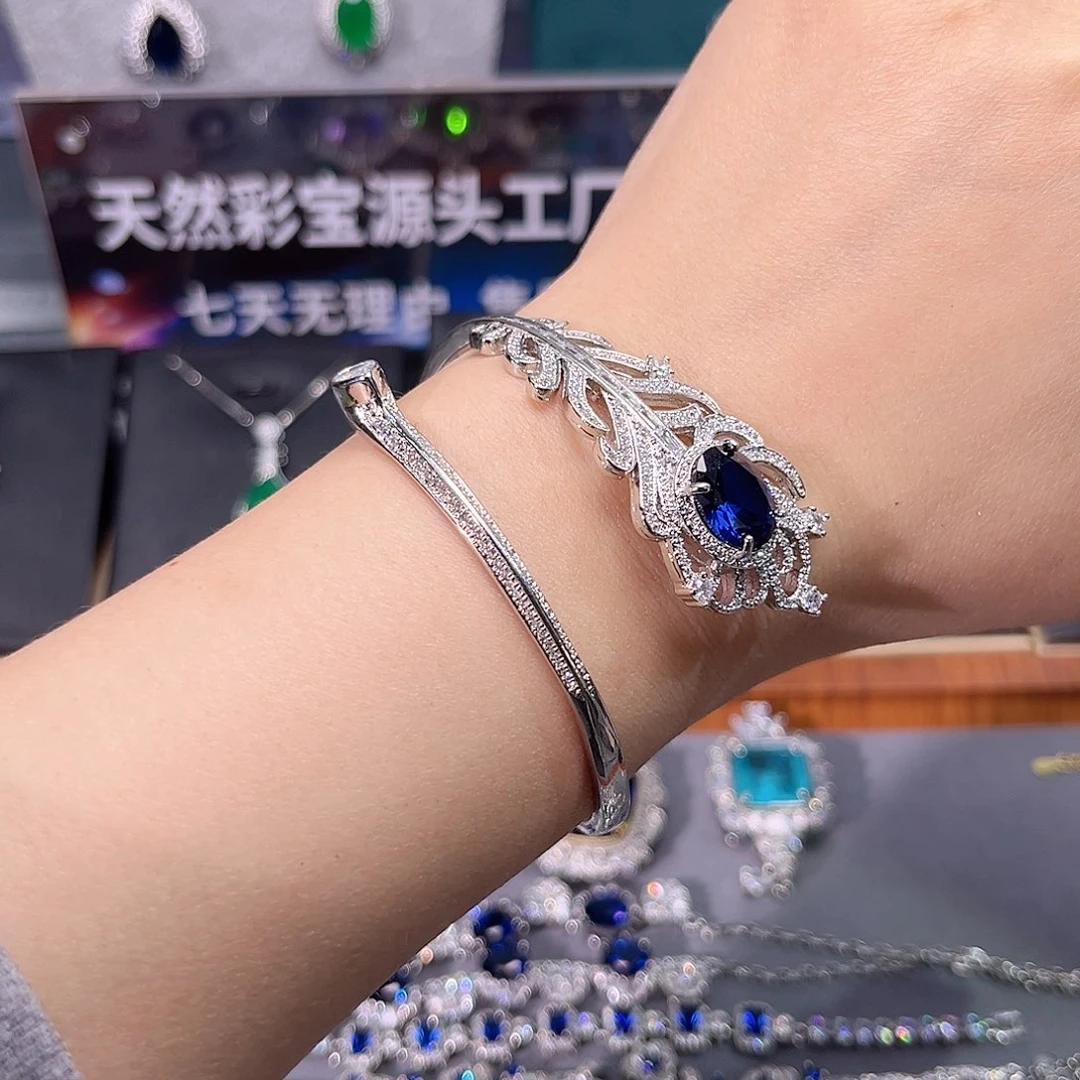 祖母绿戒指银S925镶嵌t z 66