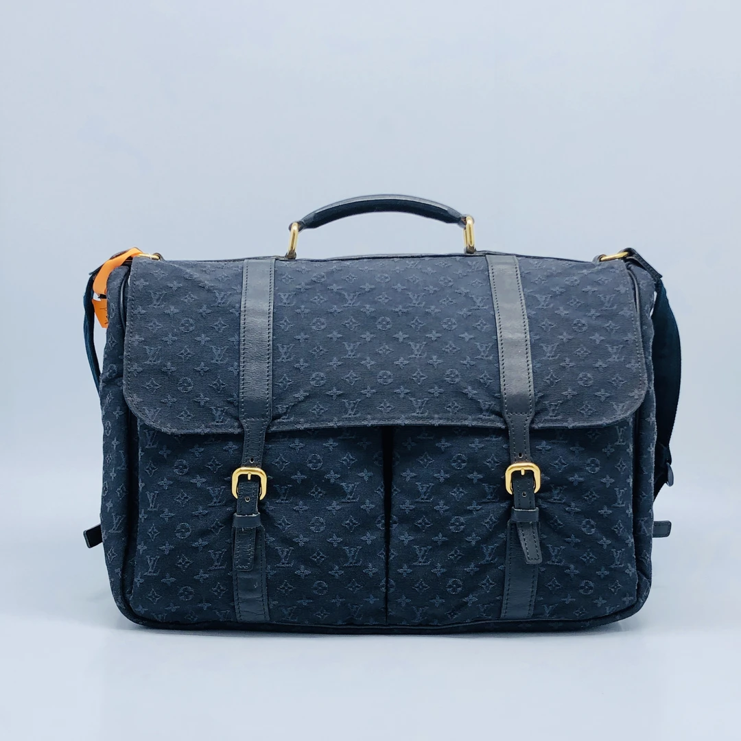 99新 LouisVuitton/路易威登 牛仔丹宁狩猎手提单肩包/4639 98新