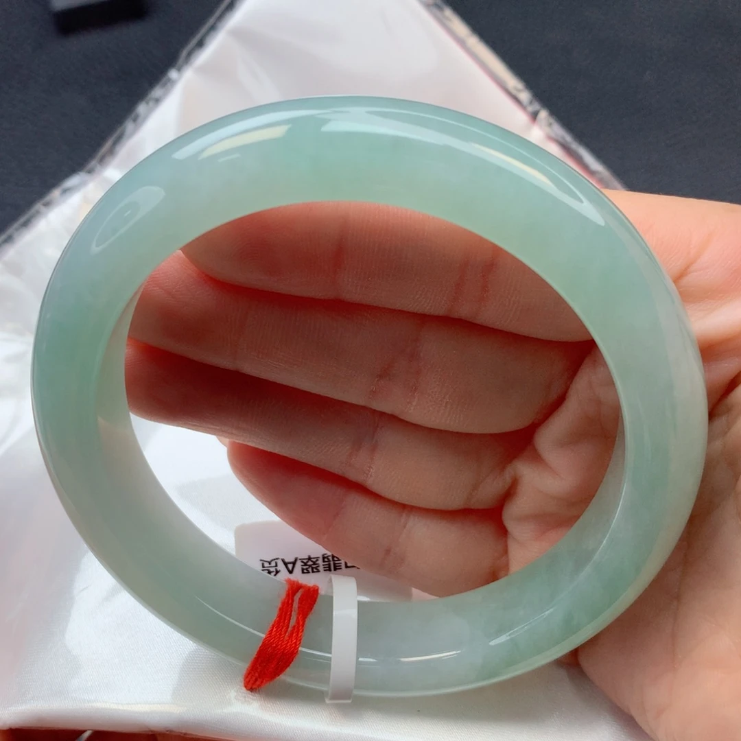 翡翠未镶嵌手镯61-62满圈晴绿