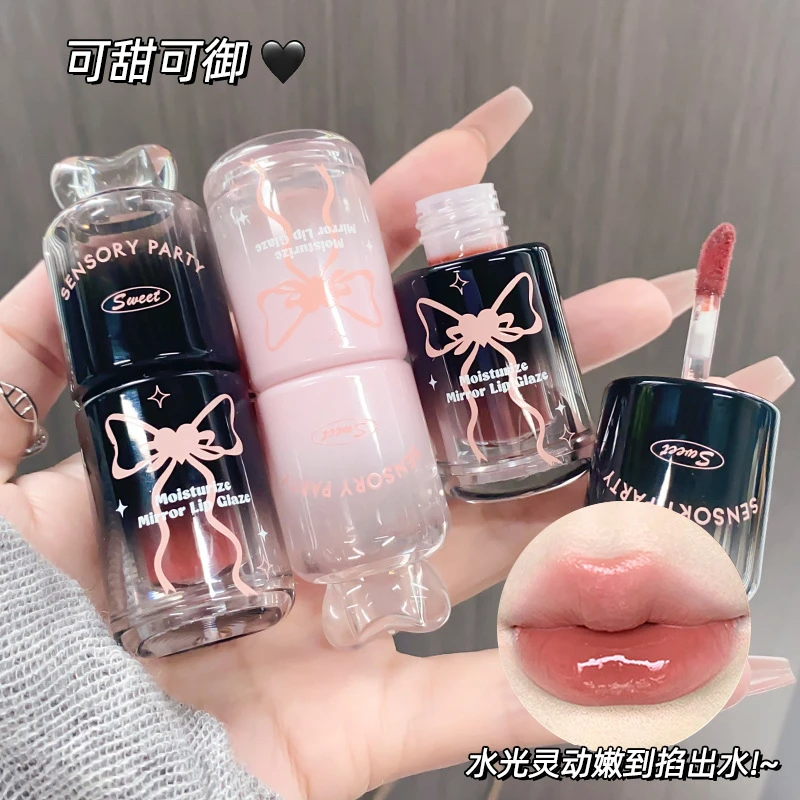 感官派对蝶漾柔蜜水光镜面唇釉学生不易沾杯掉色显白口红持久唇彩