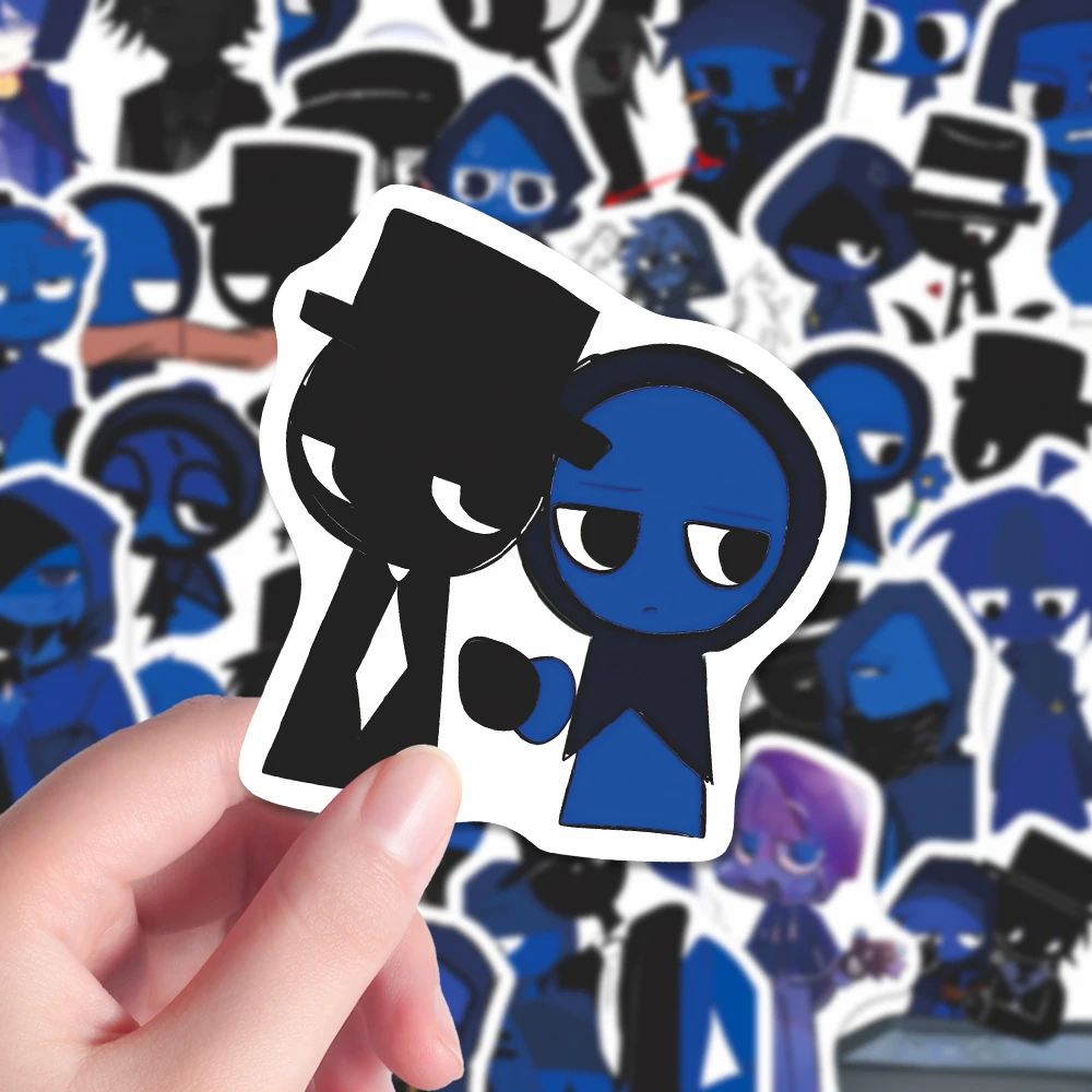 【新品包邮】sprunki节奏盒子黑蓝CP贴纸ins创意杰文布莱克同人贴画