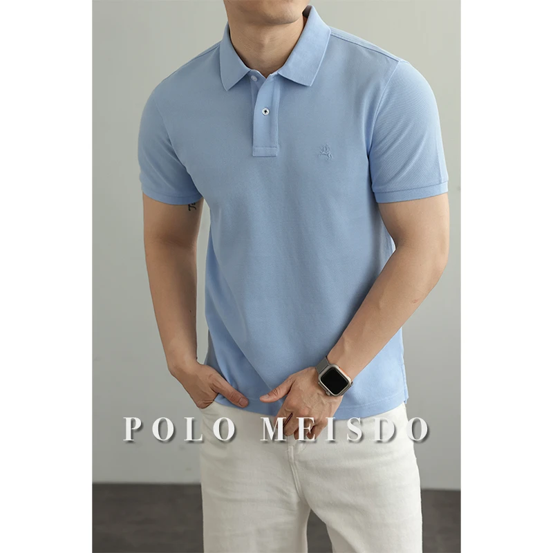 保罗美思得男士宽松春季纯色夏季标准时尚Polo衫纯棉运动商务短袖