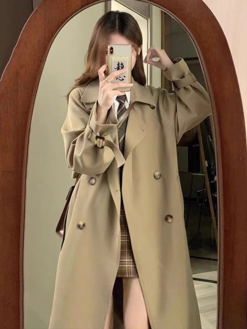 2025春秋季中长款过膝英伦风衣女高档次外套