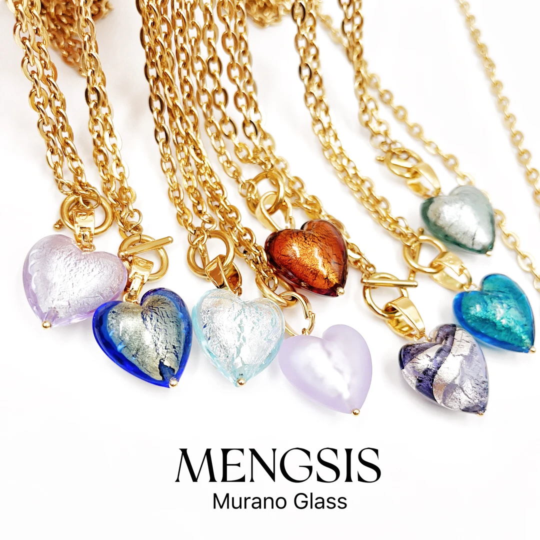 意大利Murano穆拉诺纯手工琉璃 爱心多巴胺项链  11.4