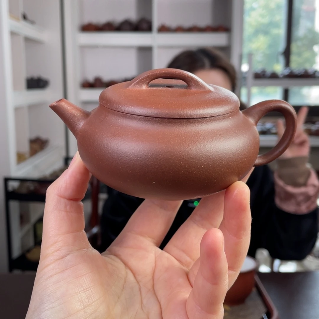 紫砂茶壶30目底槽清过桥扁腹200cc