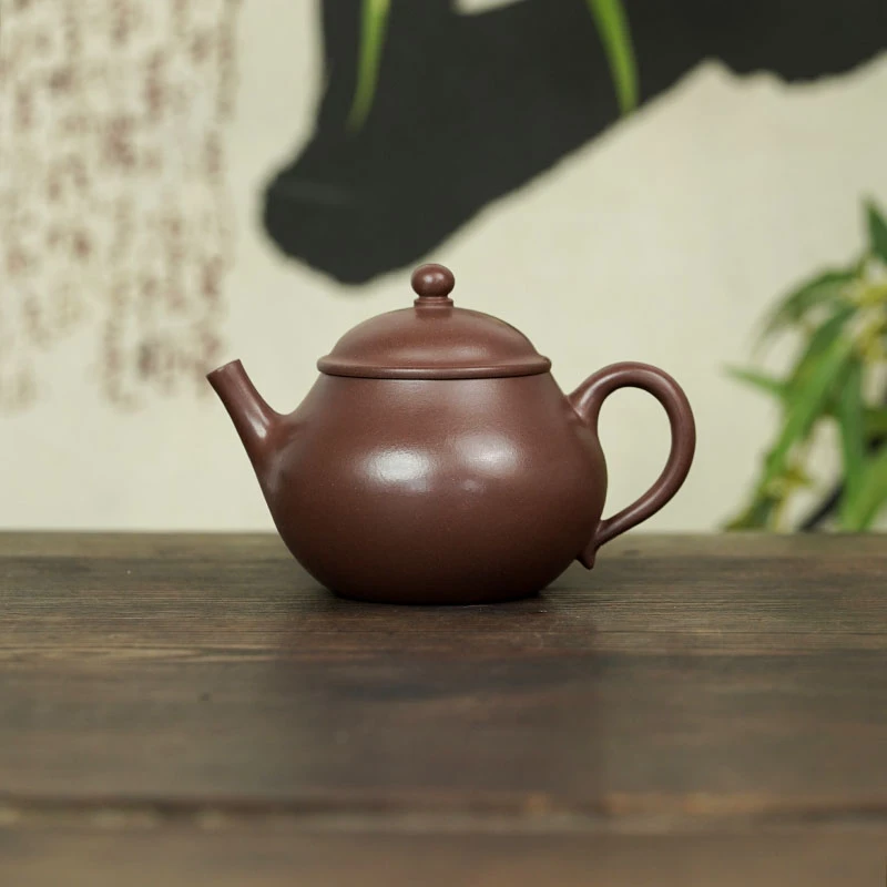 【梨形】原矿紫泥 150cc 手工制作 内推孔宜兴紫砂壶