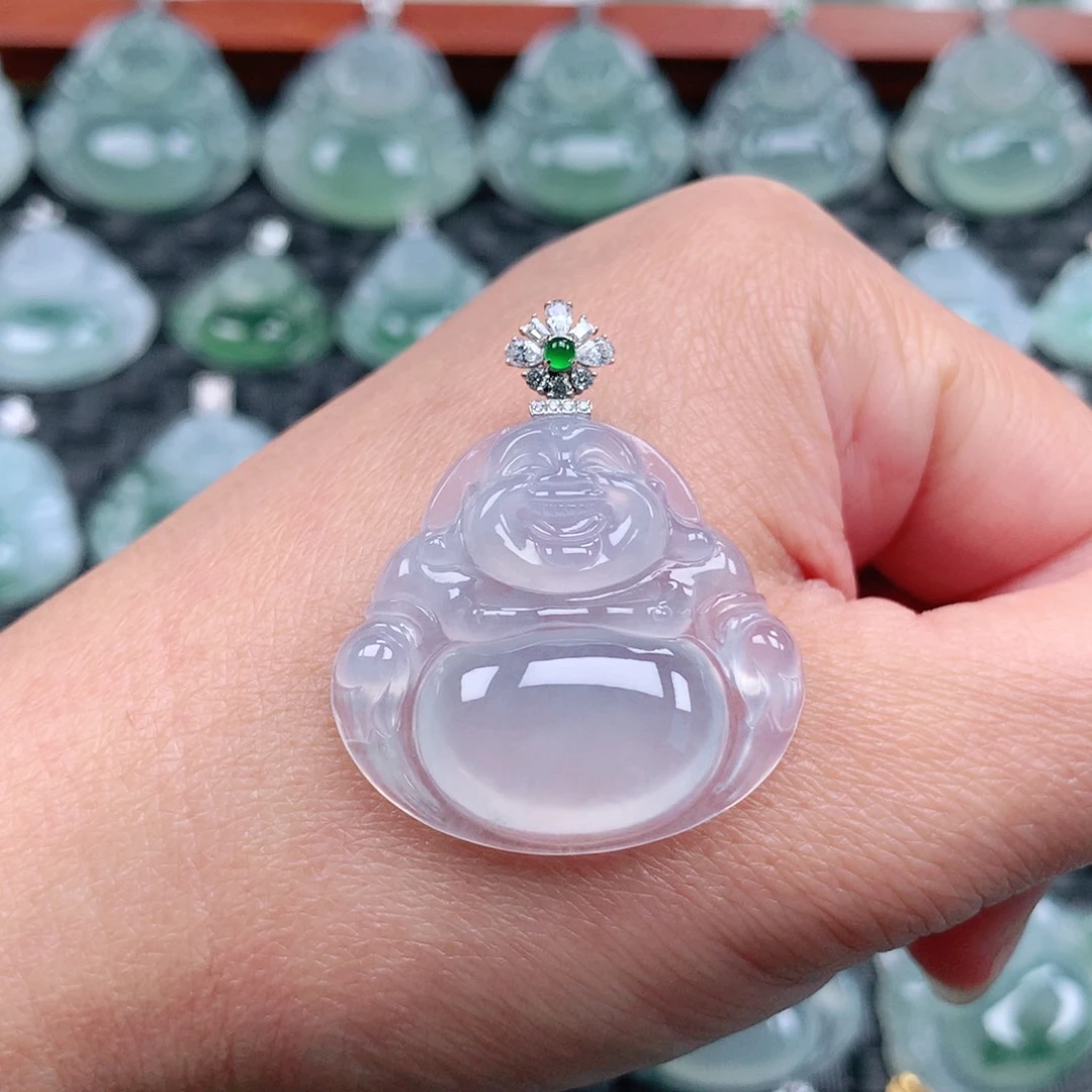 *****翡翠18K金镶嵌吊坠(不含链)