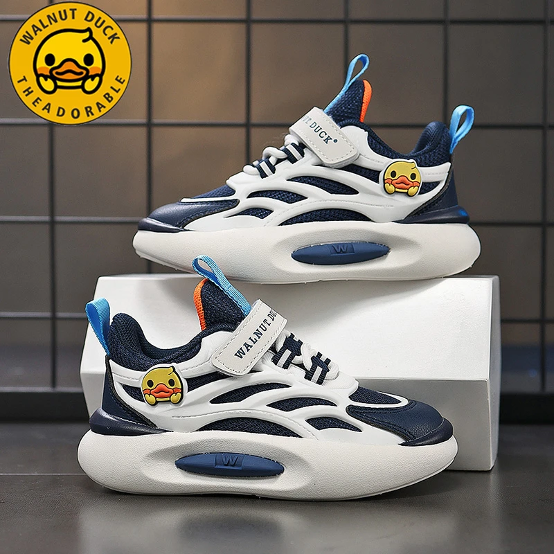 小黄鸭男童运动鞋软底网面2025春秋新款透气防滑男孩轻便儿童鞋子