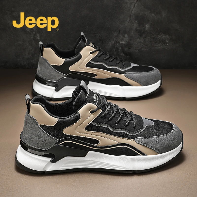 JEEP男鞋爆款2025新款休闲运动春季工作劳保潮软底跑步老爹鞋百搭