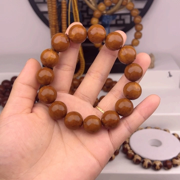 紫金鼠手串精品15尺半实心光珠