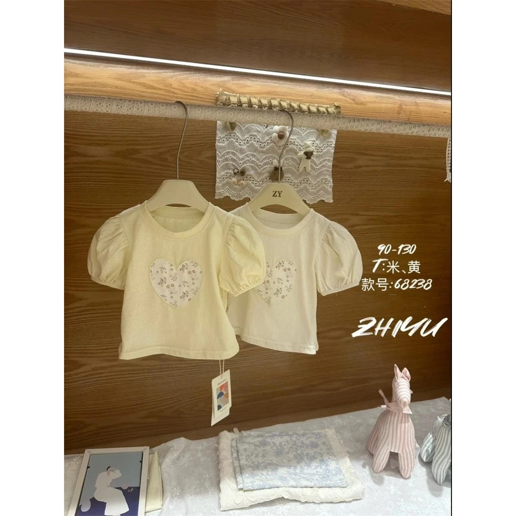 AC567~只语·25夏~爱心贴布T恤ZY68238