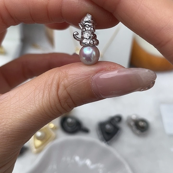 海水珍珠吊坠(不含链)银S925镶嵌