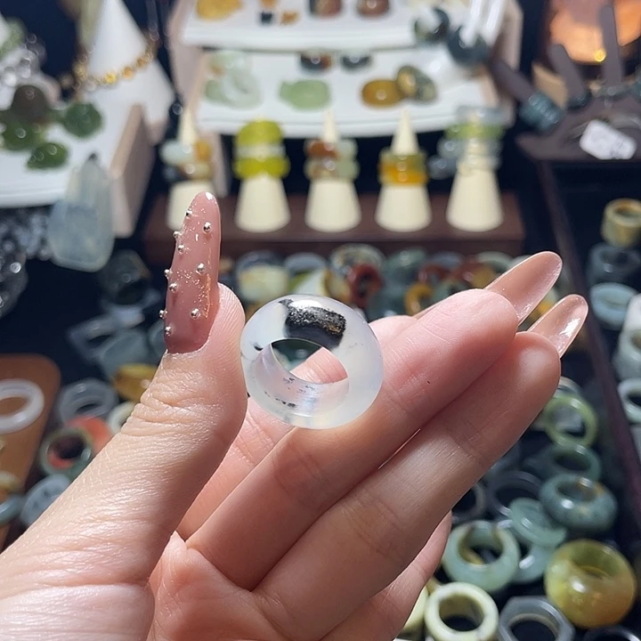 蛇纹石玉未镶嵌戒指16.2