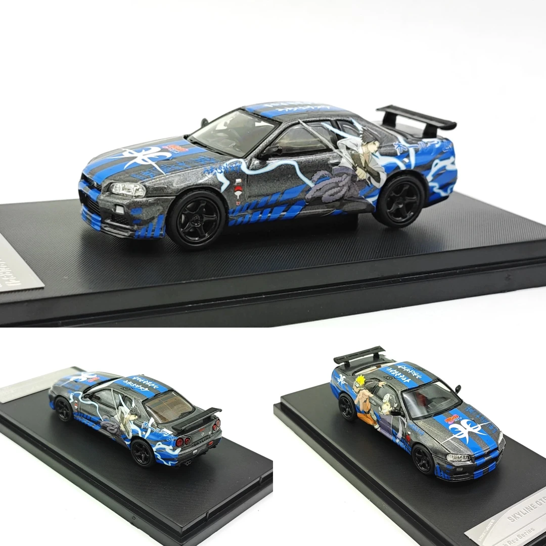 【现货】SW 泰国定制版GTR R34 V-spec 火影涂装 1:64 合金汽车模型