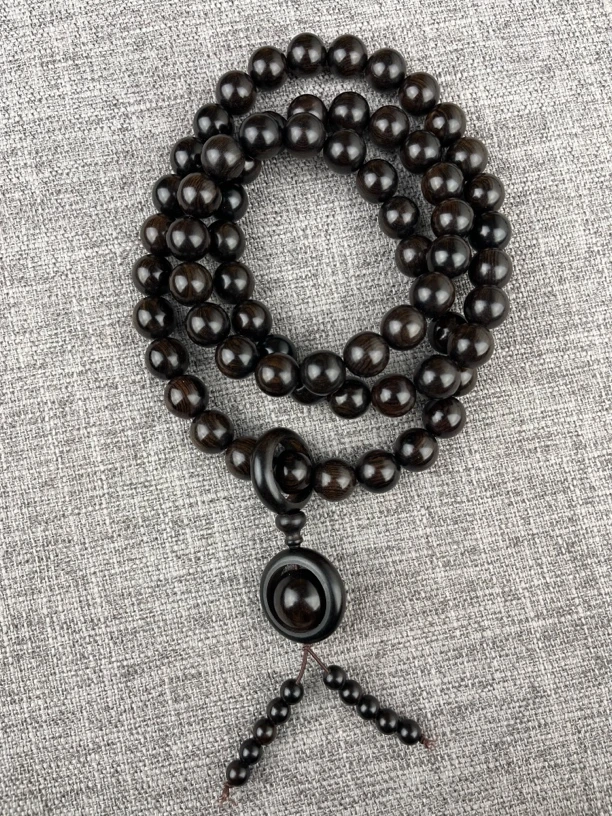 乌木紫光檀 1.5脖挂 66颗 （时来运转）