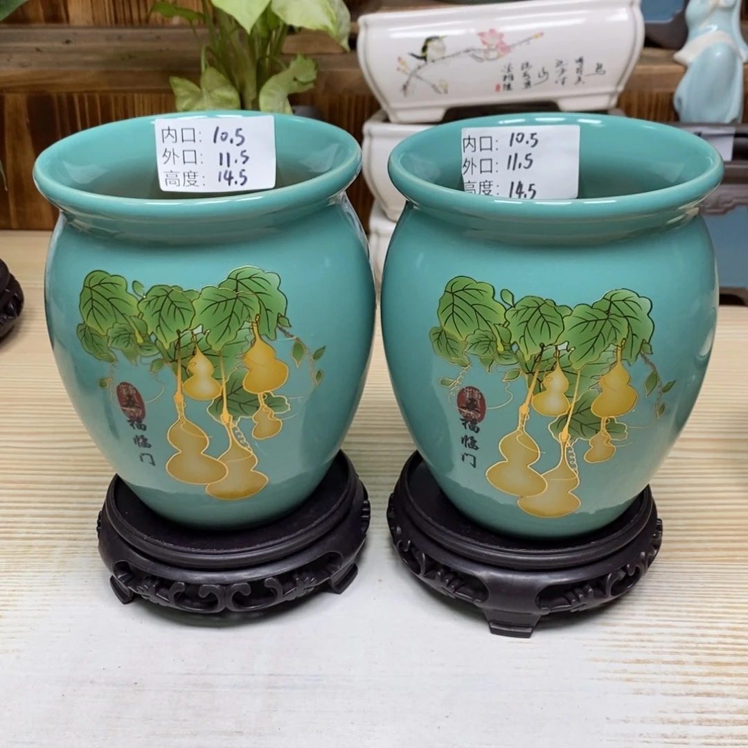 紫砂陶瓷花盆浮力
