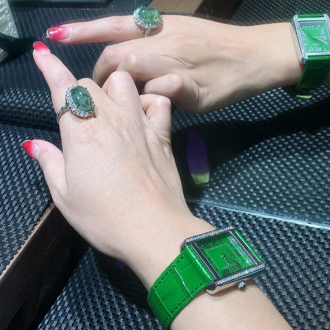 培育海蓝宝石【霞姐珠宝】土豪个性款9克拉彩宝水草戒指