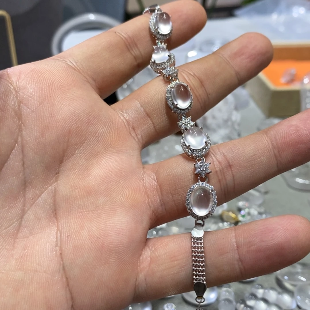 石英质玉银S925镶嵌颈饰