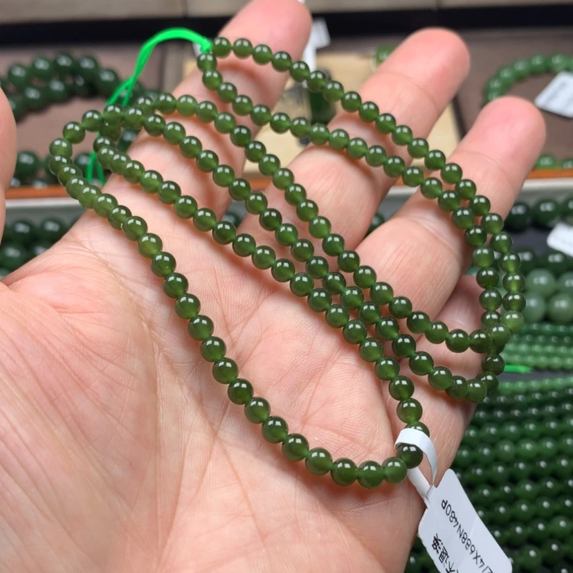 【闪购商品】和田玉（碧玉）颈饰未镶嵌4m m