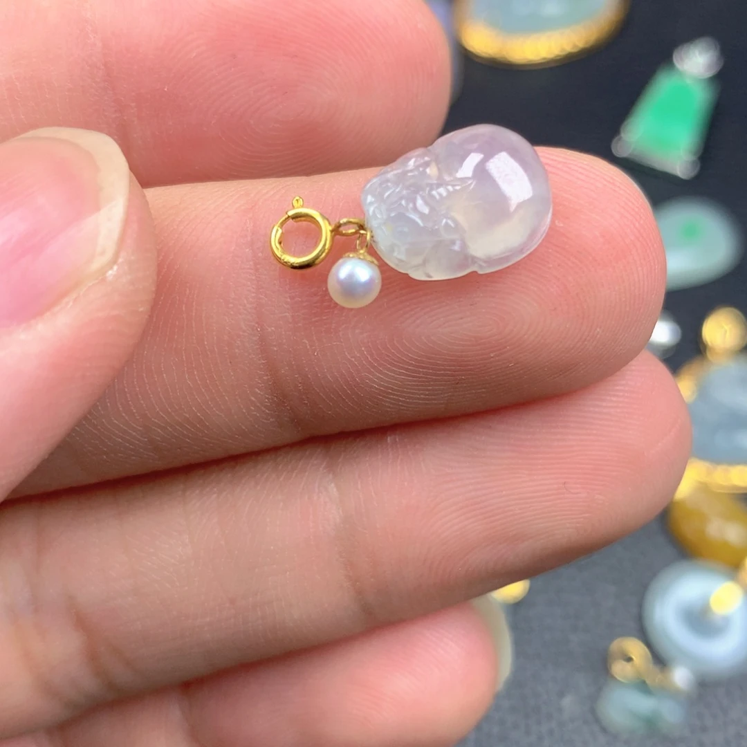 【闪购商品】翡翠18K金镶嵌颈饰翡翠