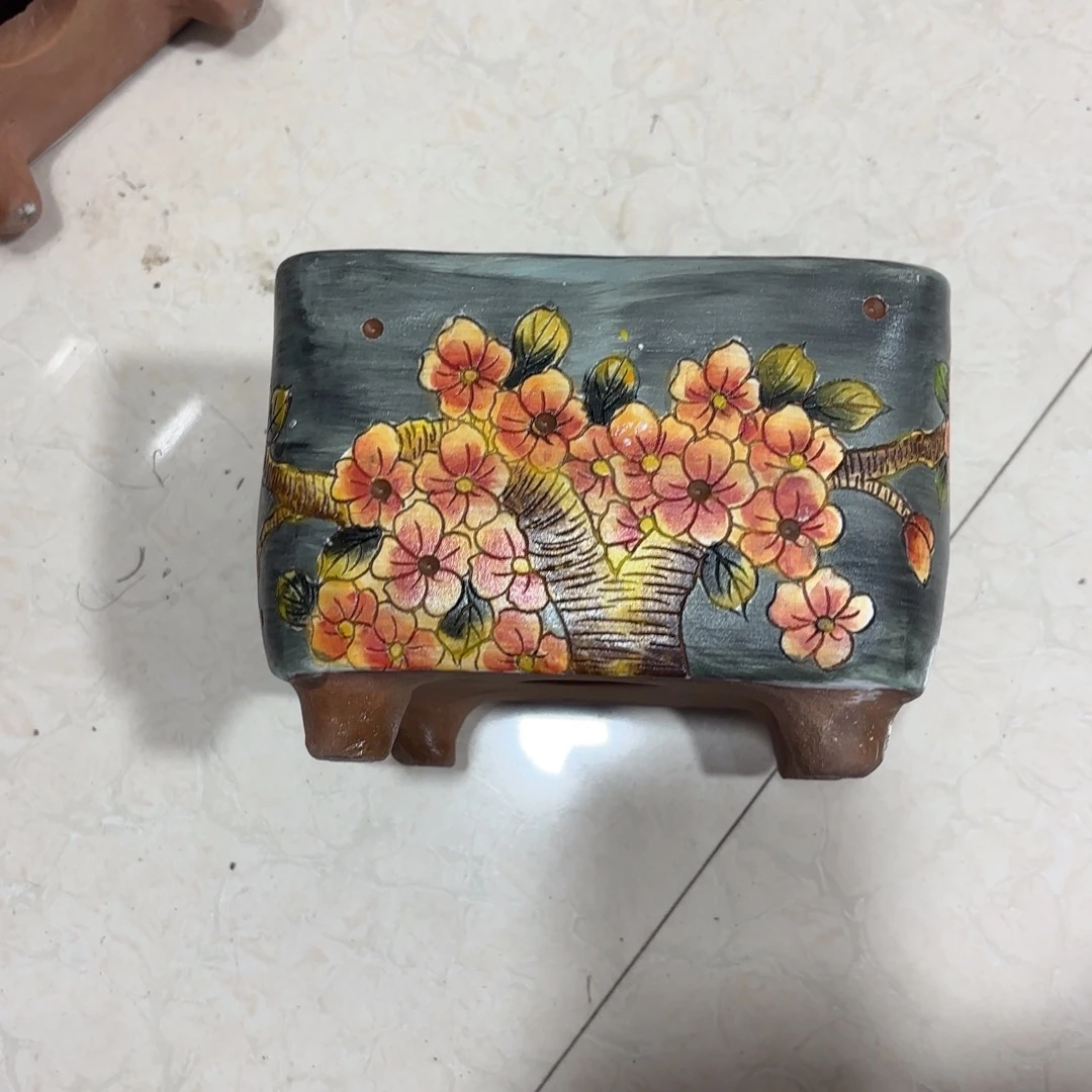 有***好景德镇手绘花盆陶 瓷