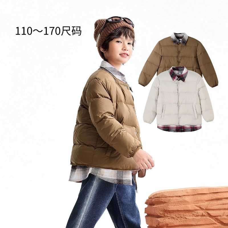 【专柜发货】AB545429男童中大童短款翻领羽绒服2025冬季新款