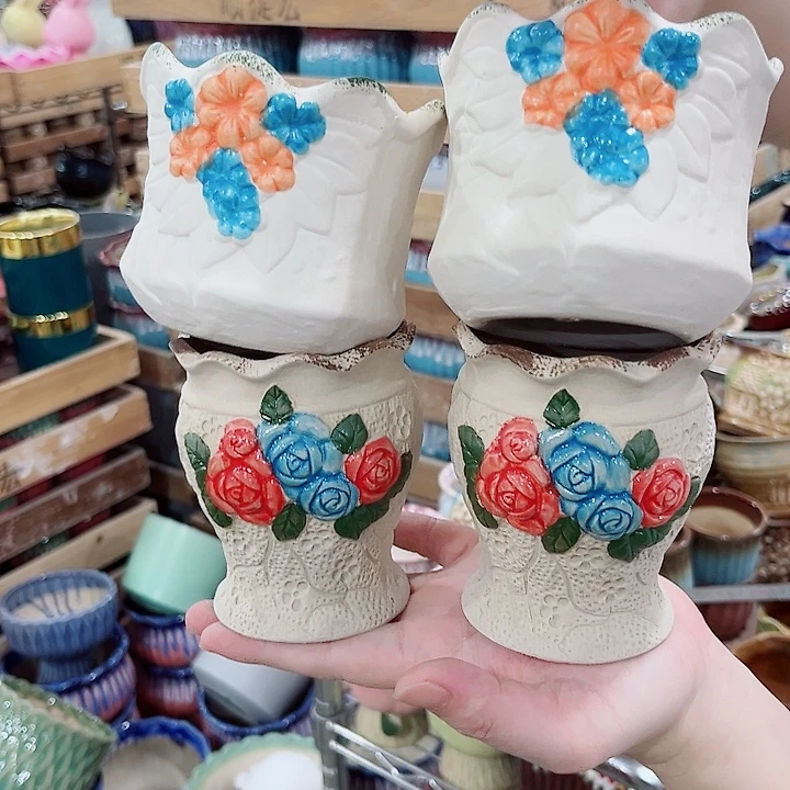 有孔.凑单10元陶瓷花盆发货！