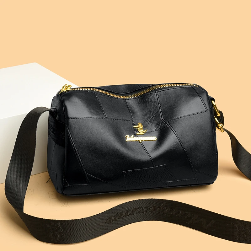 新款拼接枕头包多层时尚百搭通勤单肩斜挎女包901