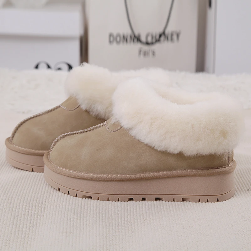 棉鞋皮毛一体雪地靴网红保暖时尚雪地靴百搭保暖女鞋厚底加绒